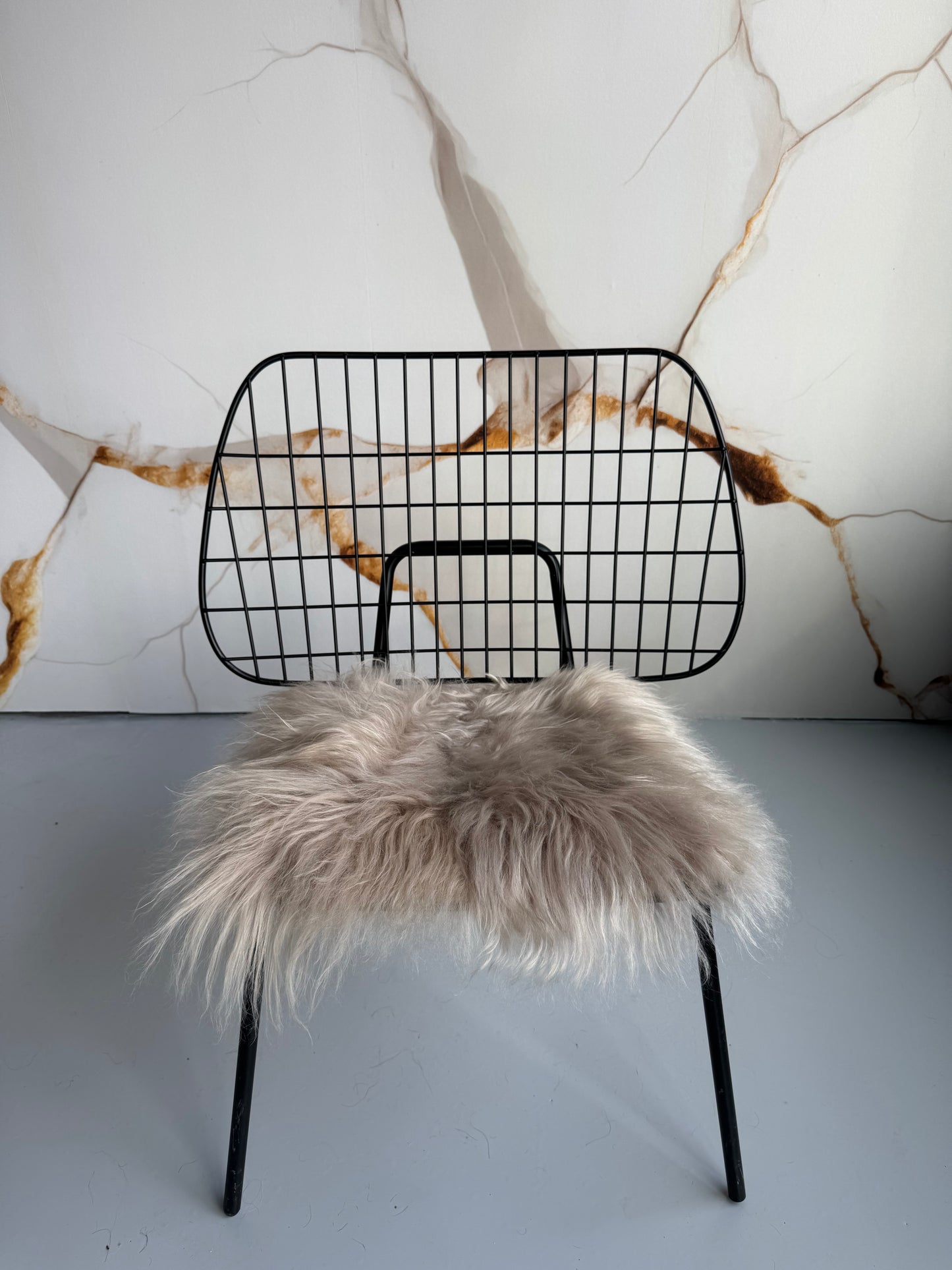 B Grade Nude Long Wool Icelandic Sheepskin Chair Pad