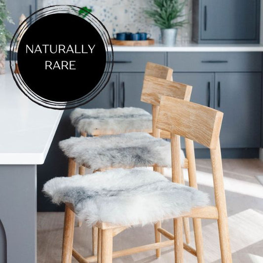 Cojín de silla de piel de oveja islandesa gris