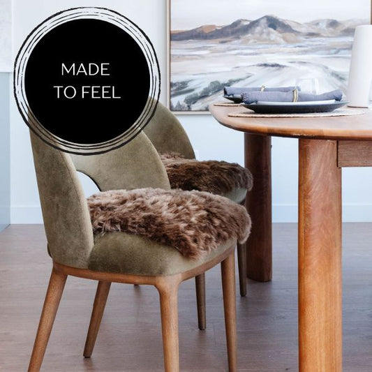 Cojín para silla de piel de oveja islandesa marrón esquilada