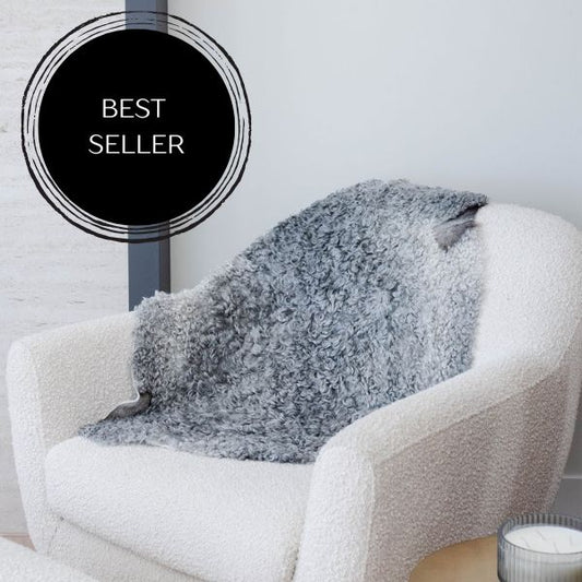 Piel de oveja Gotland de lana corta gris