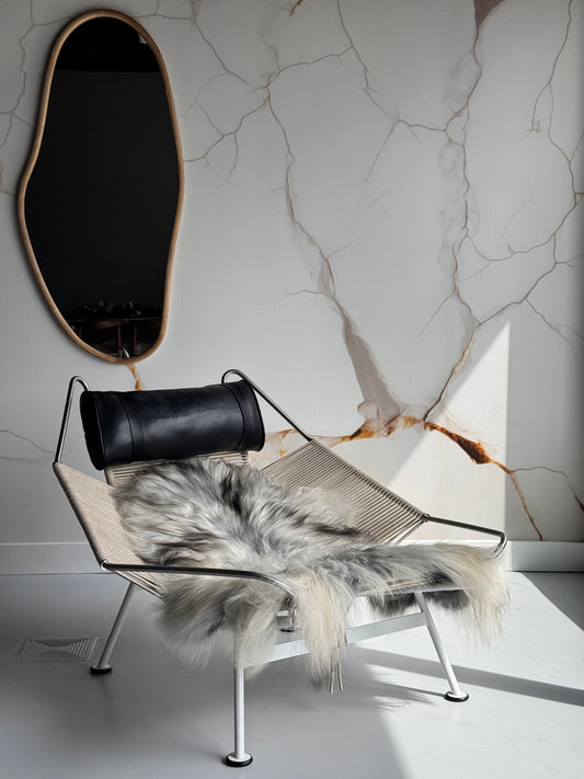 ONE OF A KIND Light Natural Grey Icelandic Sheepskin