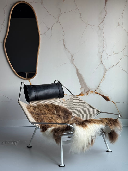ONE OF A KIND Natural Bright Brown with White Icelandic Sheepskin