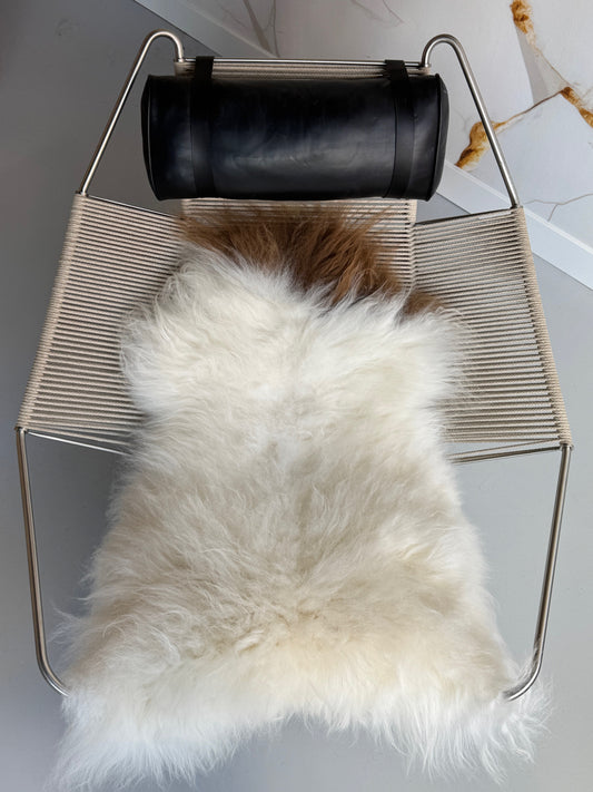 ONE OF A KIND White with Brown top Icelandic Sheepskin