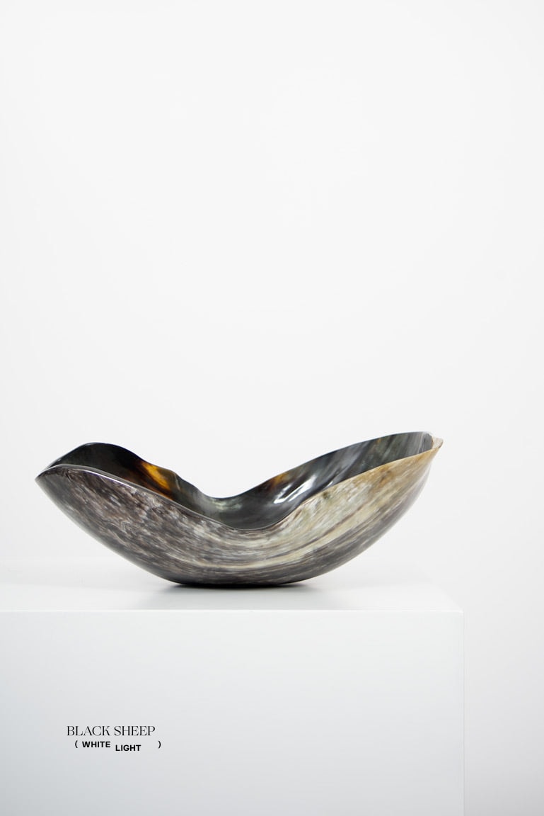 Ankole Horn Dark Organic Vessel - Black Sheep (White Light)