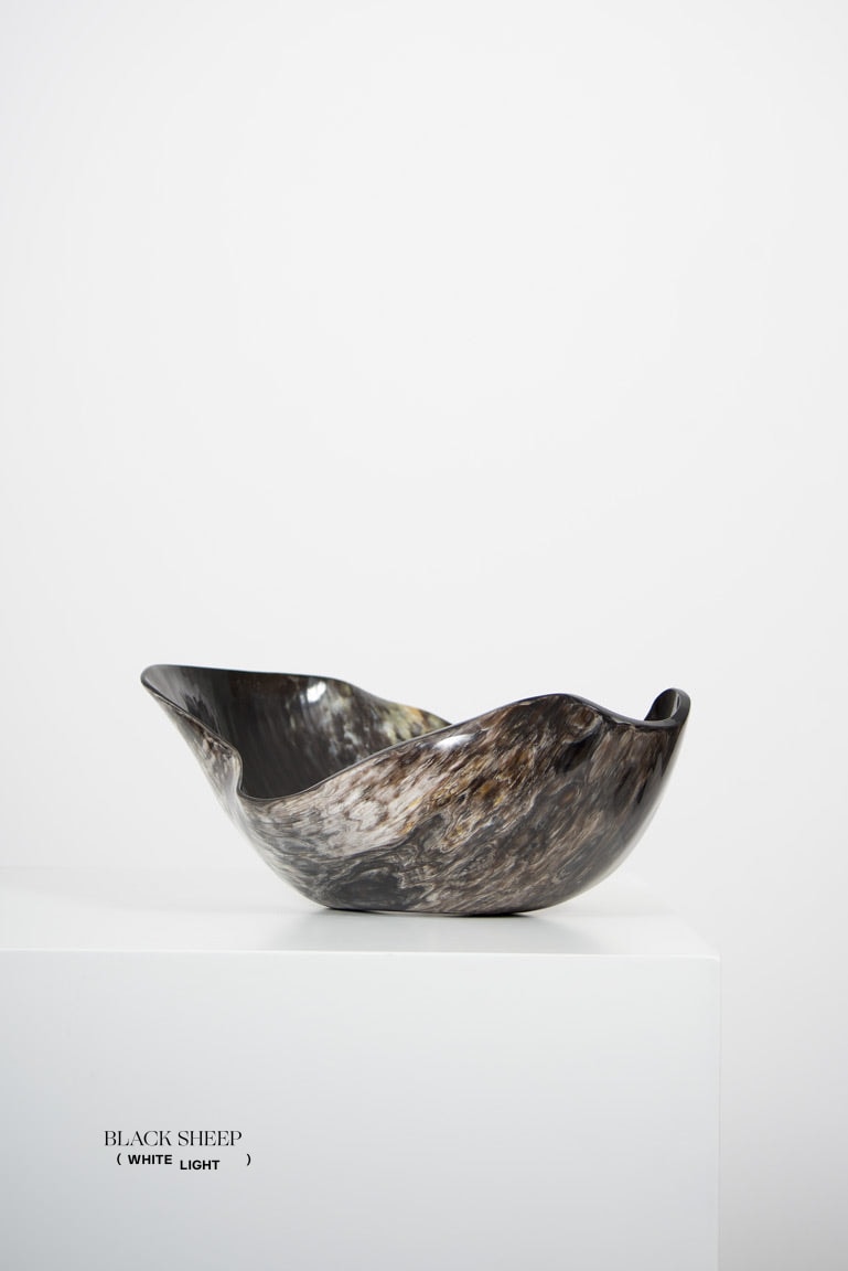 Ankole Horn Dark Organic Vessel - Black Sheep (White Light)