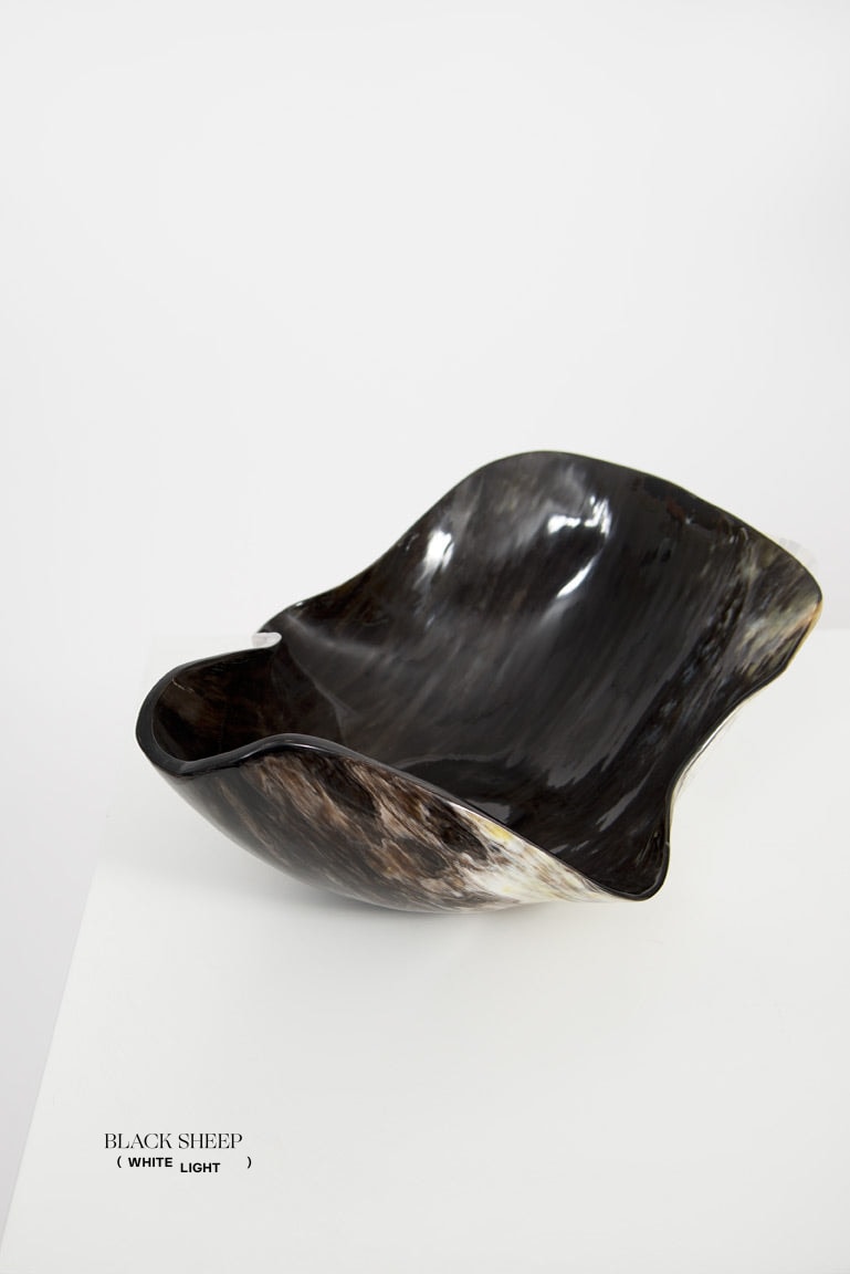 Ankole Horn Dark Organic Vessel - Black Sheep (White Light)