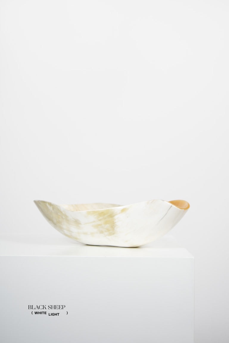Ankole Horn Light Organic Vessel - Black Sheep (White Light)