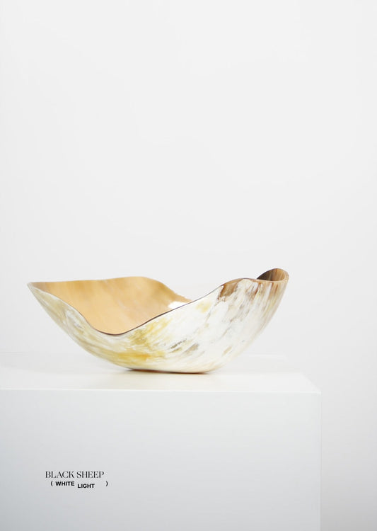Ankole Horn Light Organic Vessel - Black Sheep (White Light)