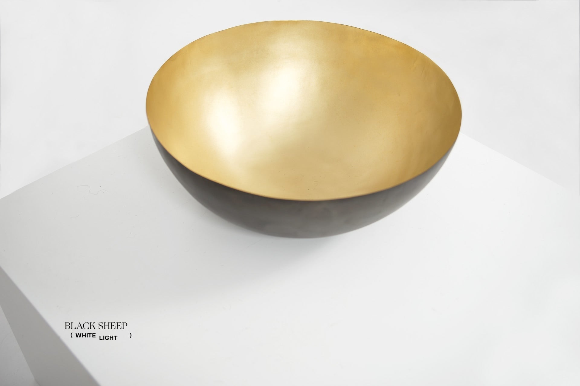 Hand Hammered Brass Bowl - Black Sheep (White Light)