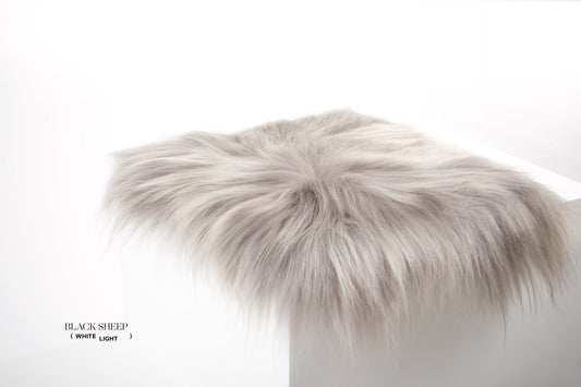 Mineral Icelandic Sheepskin Chair Pad - Black Sheep (White Light)