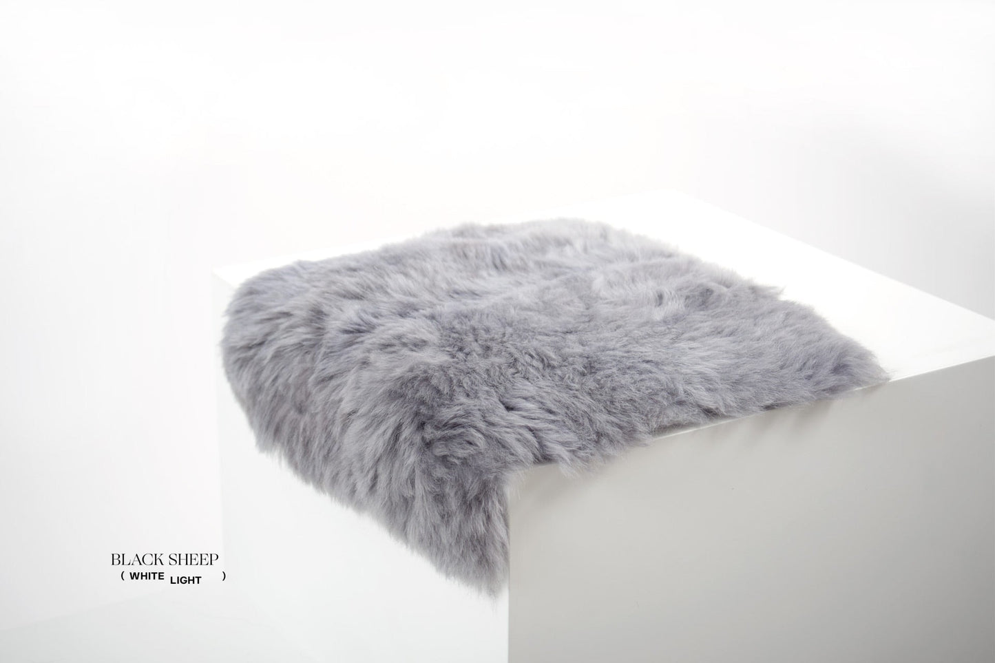 Shorn Silver Icelandic Sheepskin Chair Pad - Black Sheep (White Light)