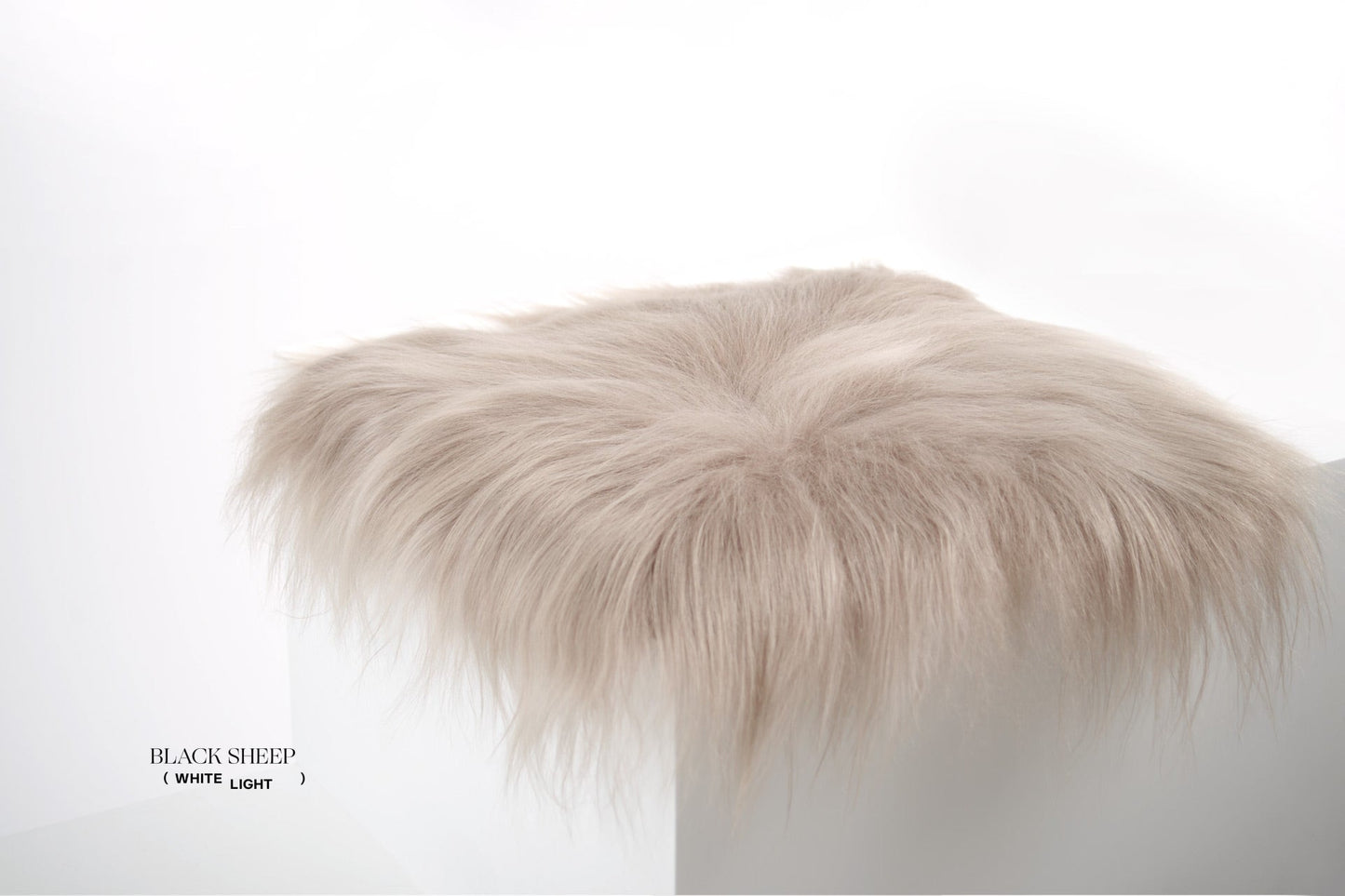 Taupe Icelandic Sheepskin Chair Pad - Black Sheep (White Light)