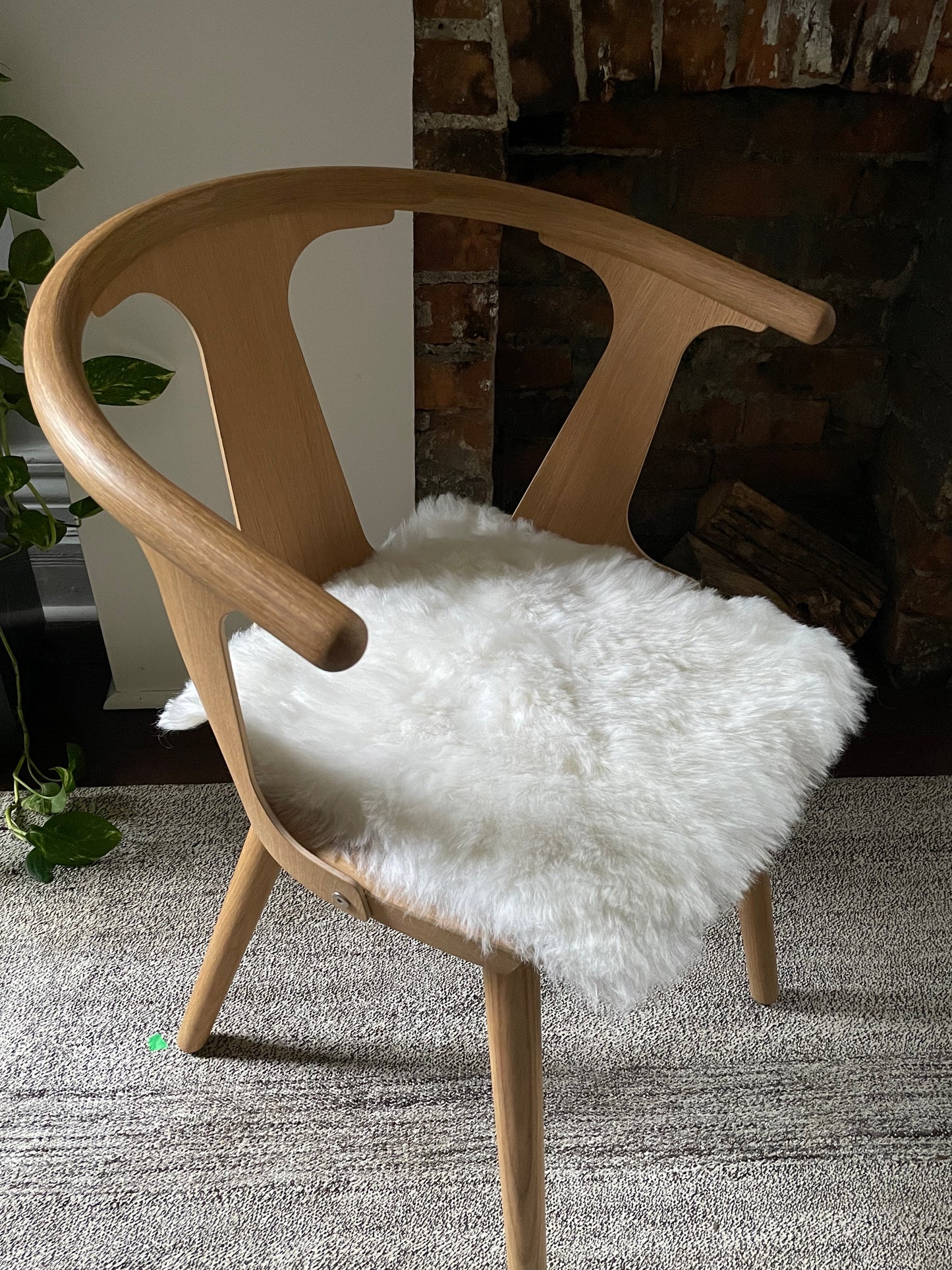 Shorn White Icelandic Sheepskin Chair Pad