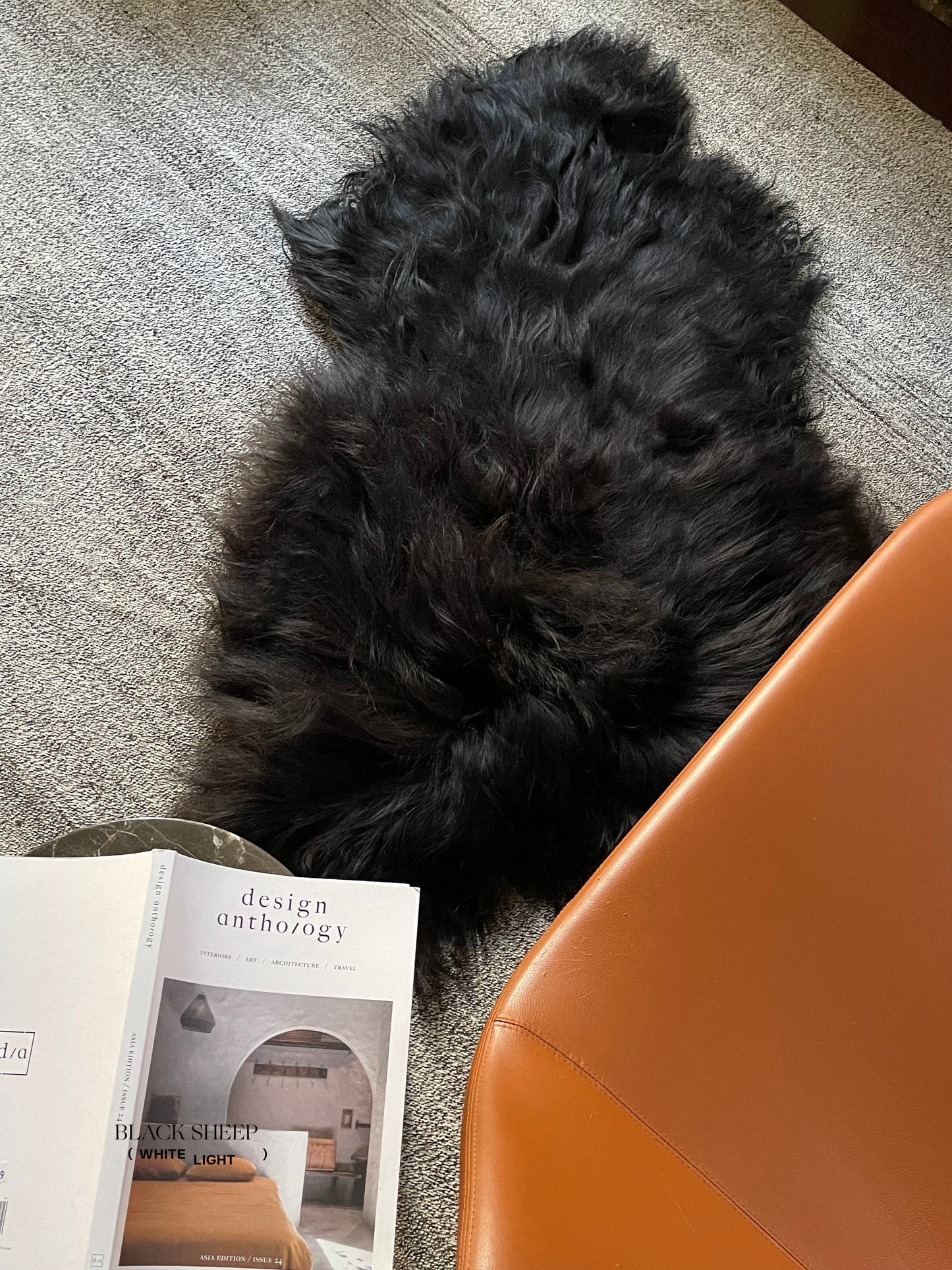 Black Icelandic Sheepskin - Black Sheep (White Light)