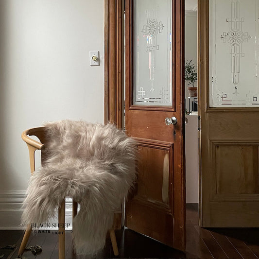 Nude Icelandic Sheepskin - Black Sheep (White Light)