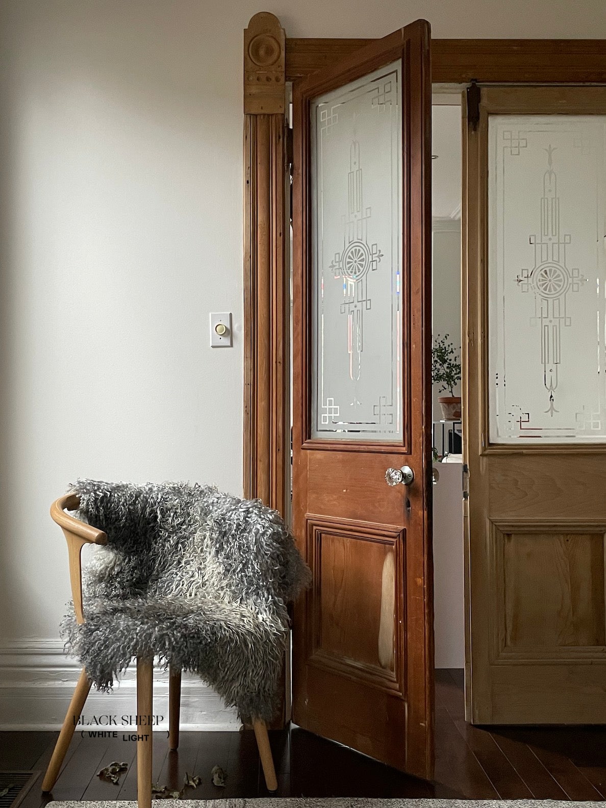 Grey Long Wool Gotland Sheepskin - Black Sheep (White Light)