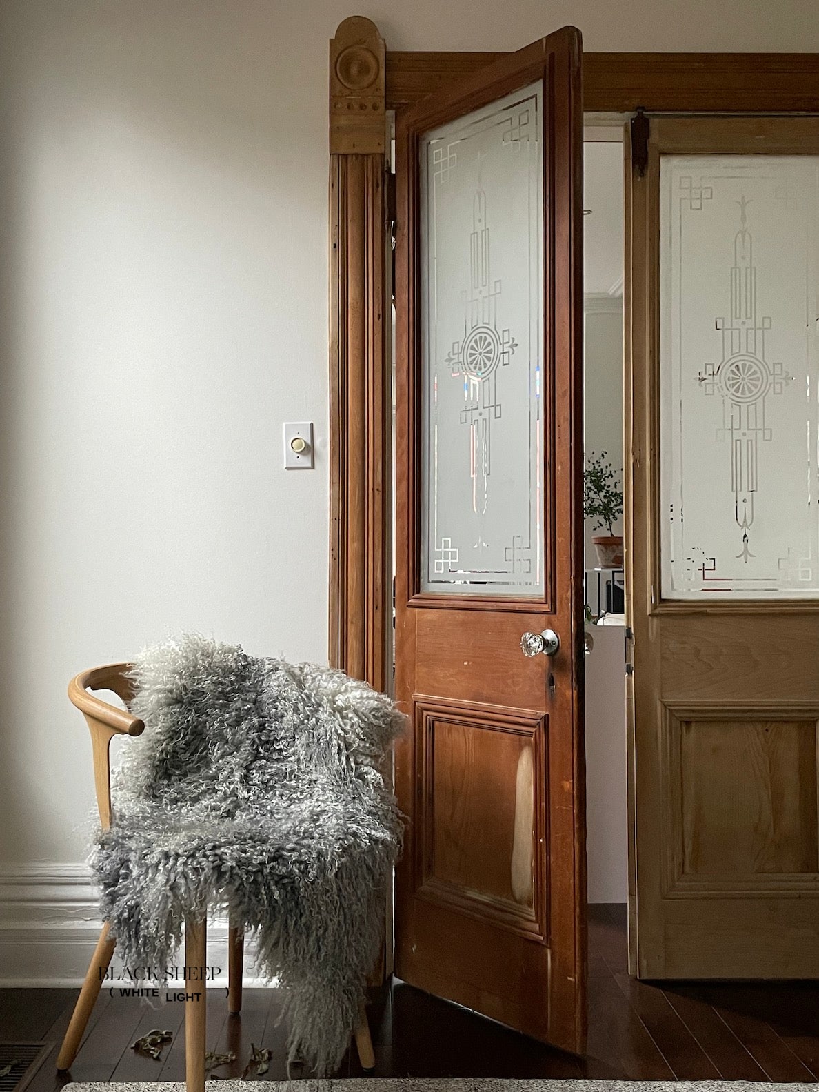 Grey Long Wool Gotland Sheepskin - Black Sheep (White Light)