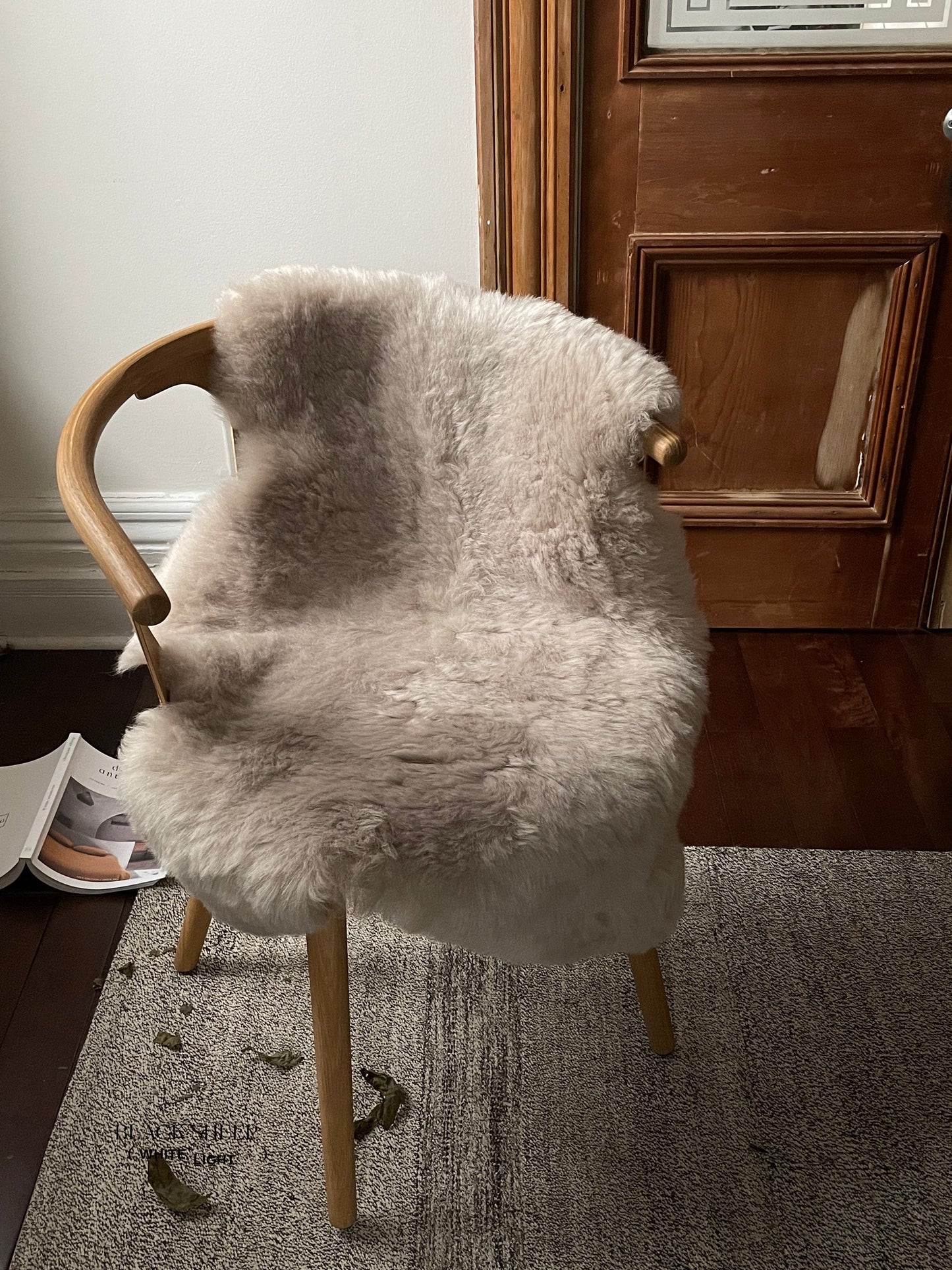 Shorn Nude Icelandic Sheepskin - Black Sheep (White Light)