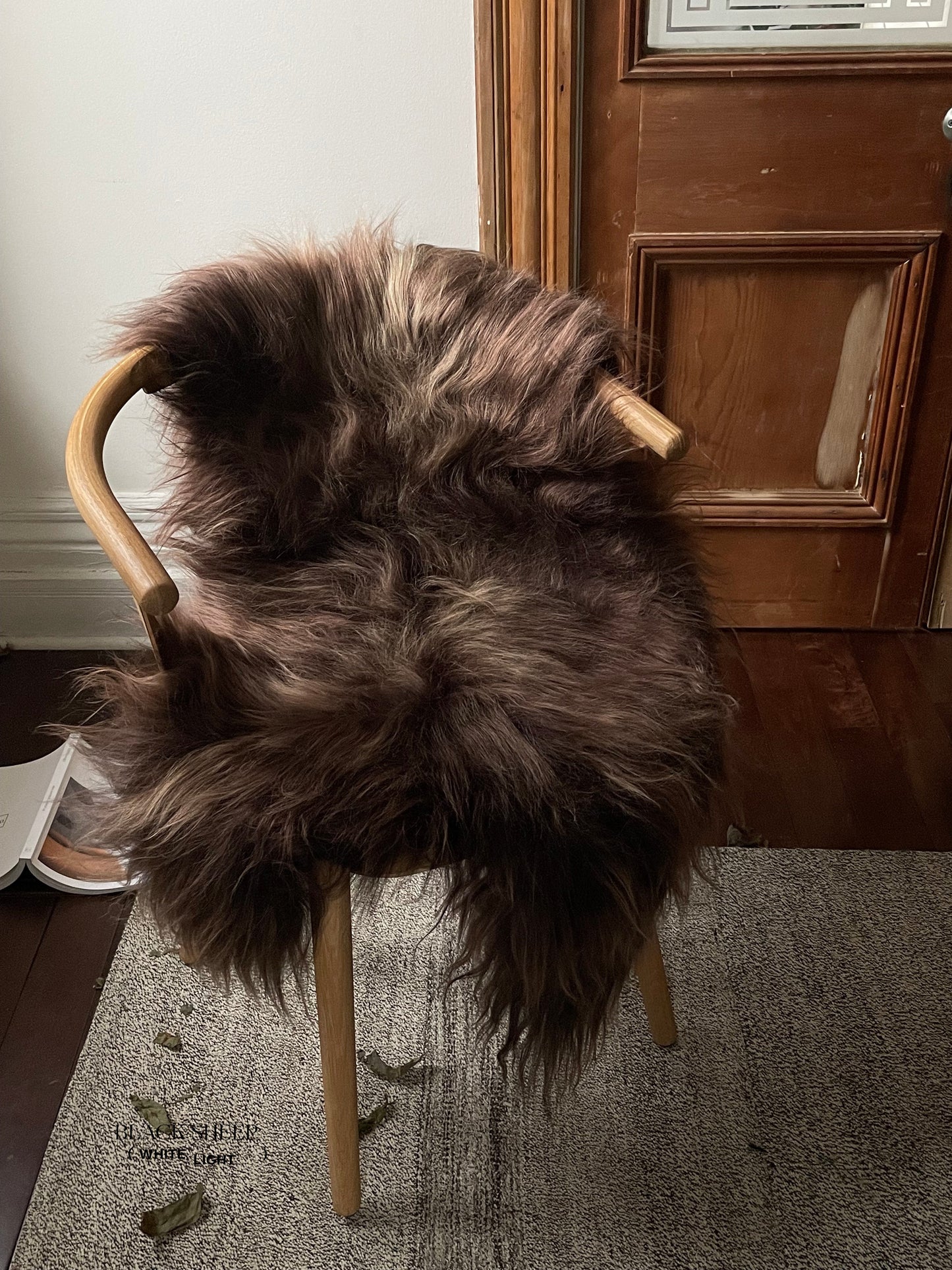 Dark Brown Icelandic Sheepskin - Black Sheep (White Light)