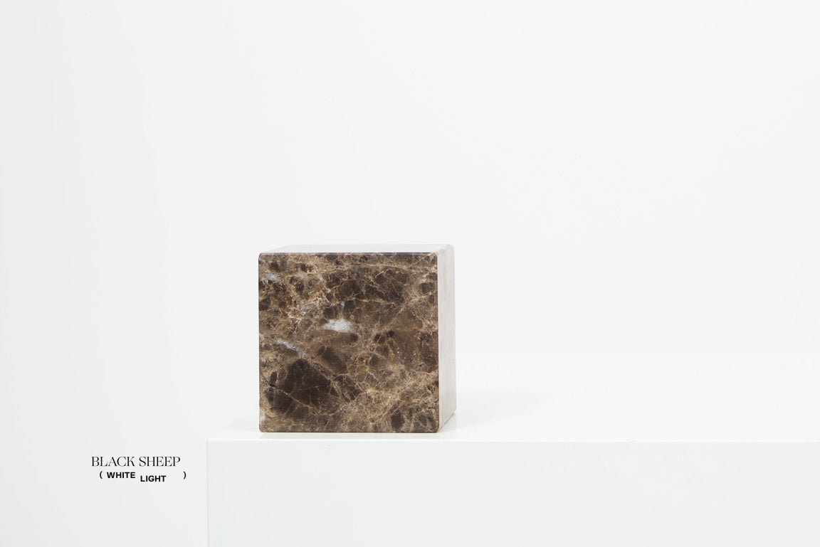 Dark Emperador Marble Asymmetric Book Ends - Black Sheep (White Light)