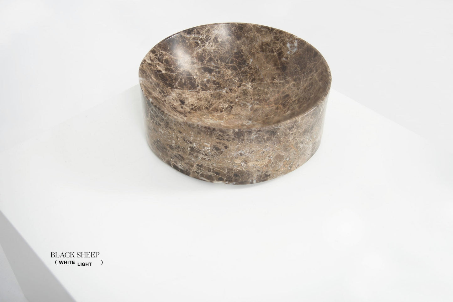 Dark Emperador Marble Deep Dish - Black Sheep (White Light)