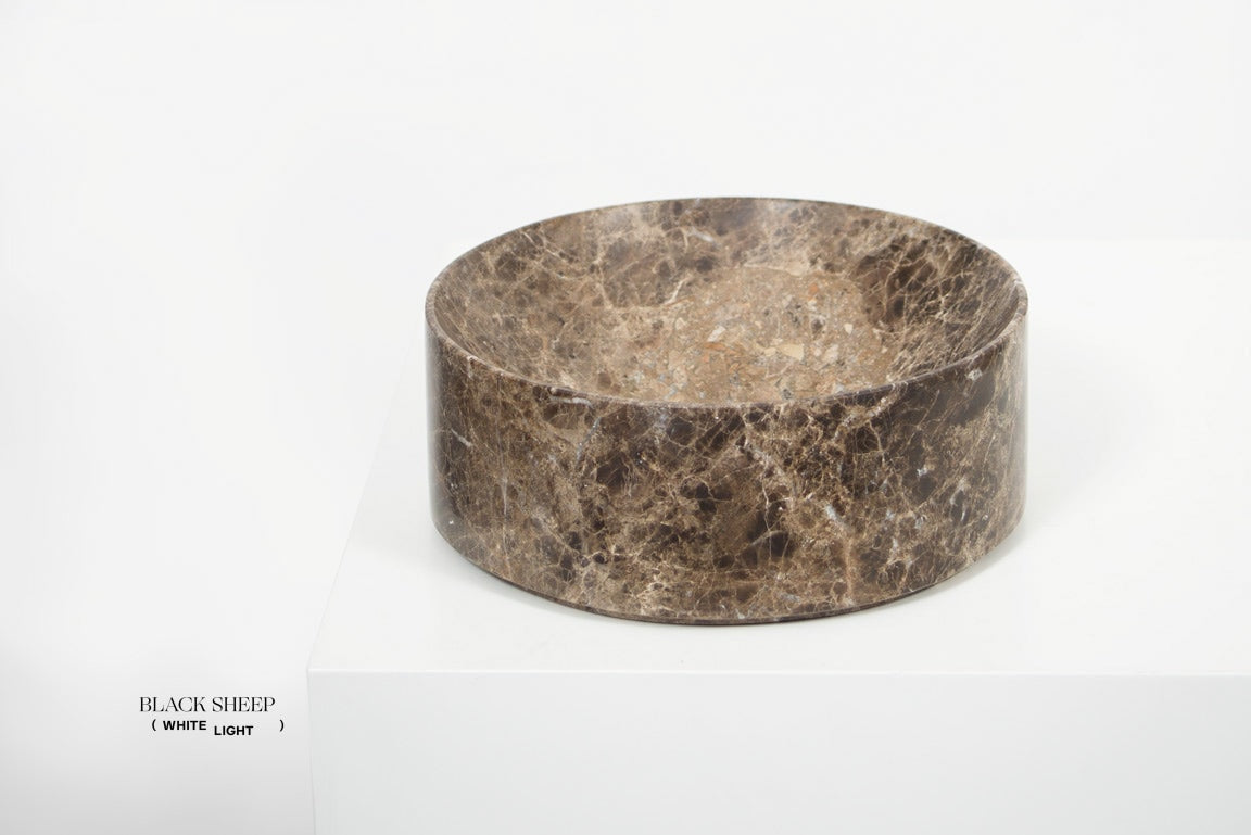 Dark Emperador Marble Deep Dish - Black Sheep (White Light)