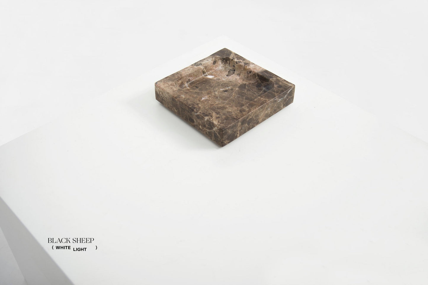 Dark Emperador Marble Square Tray - Black Sheep (White Light)