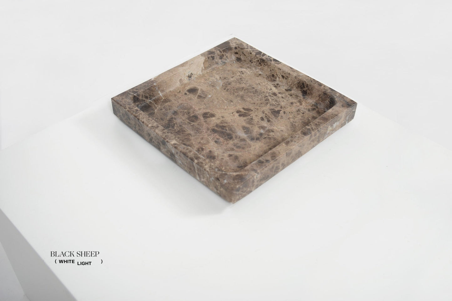 Dark Emperador Marble Square Tray - Black Sheep (White Light)