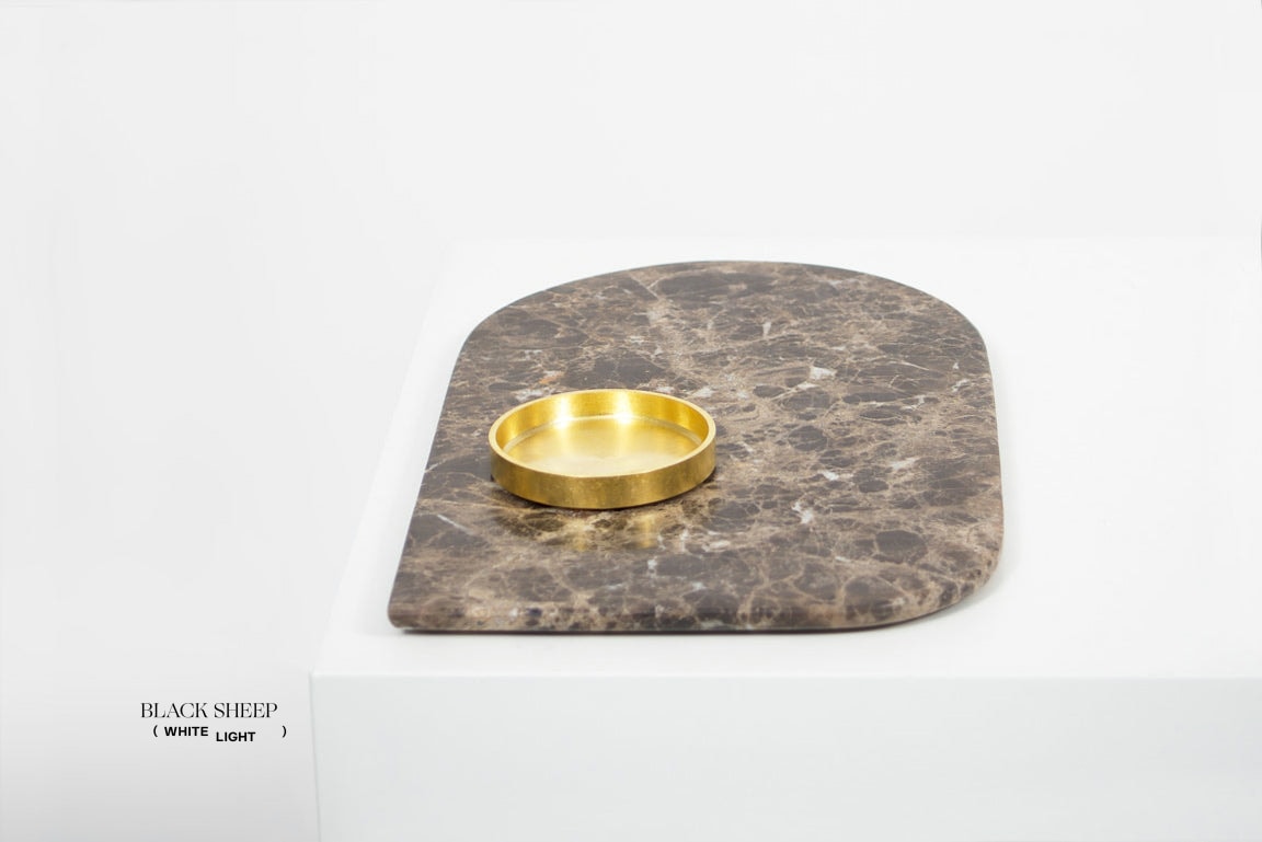 Dark Emperador Marble Serving Tray - Black Sheep (White Light)