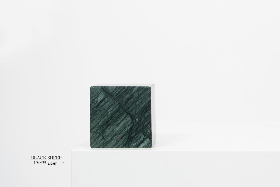 Empress Green Marble Asymmetric Book Ends - Black Sheep (White Light)
