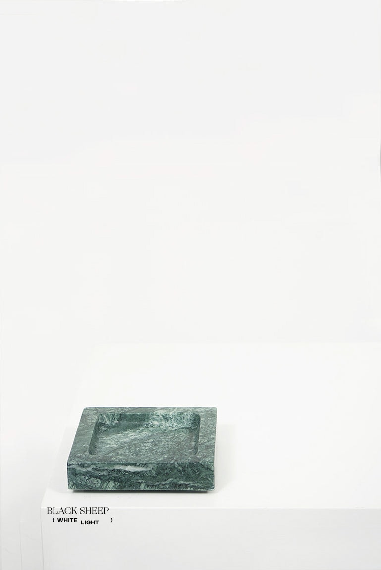 Empress Green Marble Square Tray - Black Sheep (White Light)