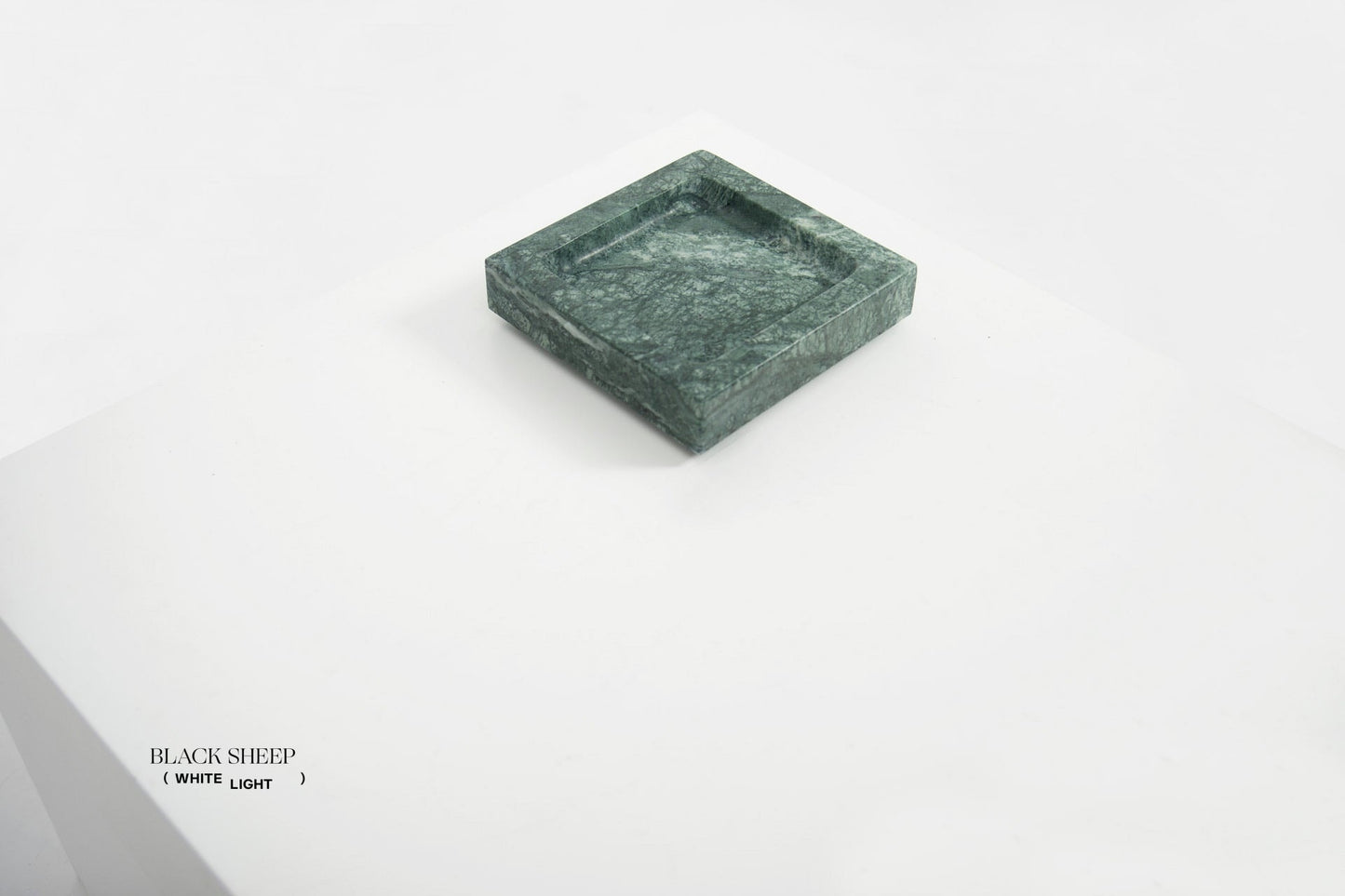Empress Green Marble Square Tray - Black Sheep (White Light)