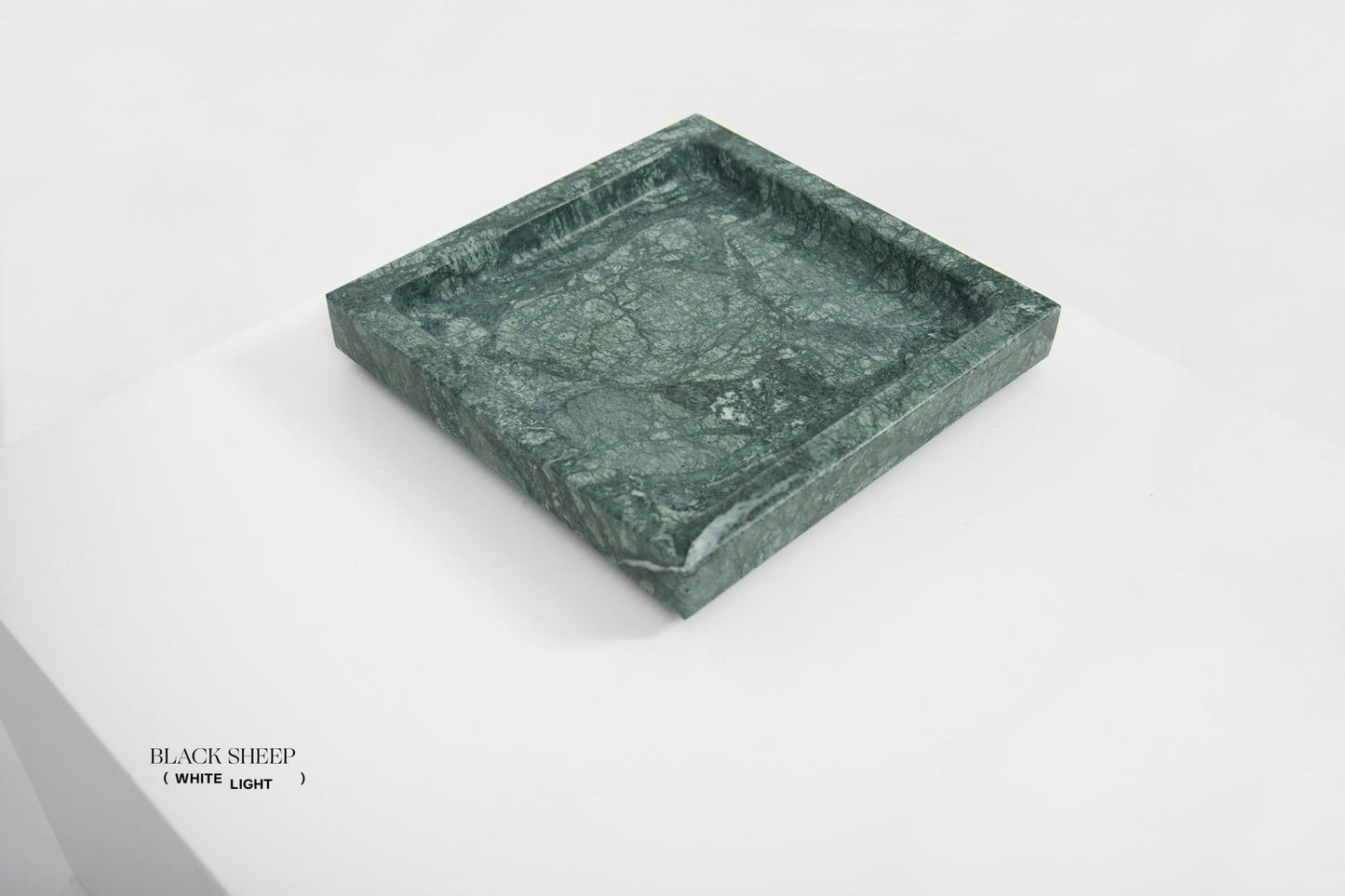 Empress Green Marble Square Tray - Black Sheep (White Light)