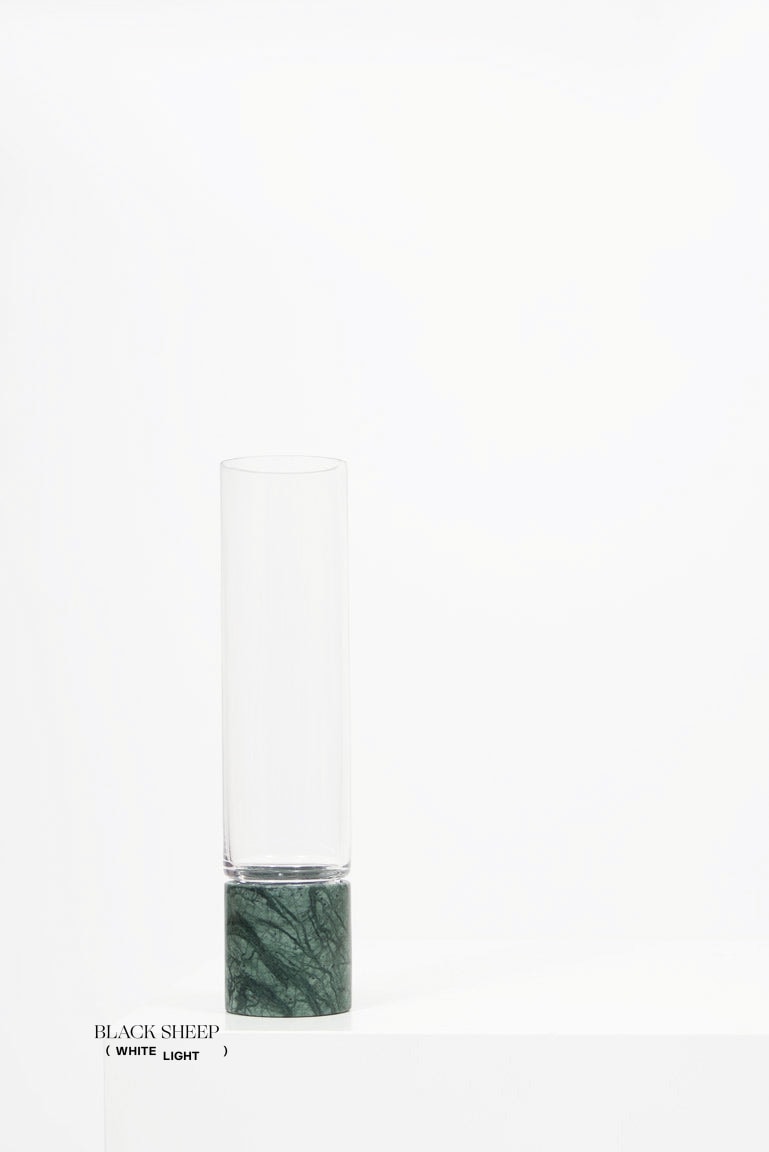Empress Green Marble and Glass Vase - Black Sheep (White Light)