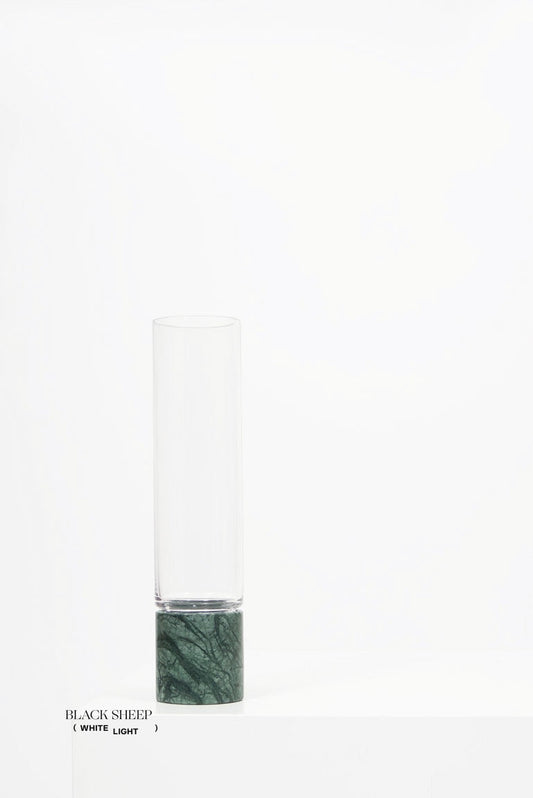 Empress Green Marble and Glass Vase - Black Sheep (White Light)