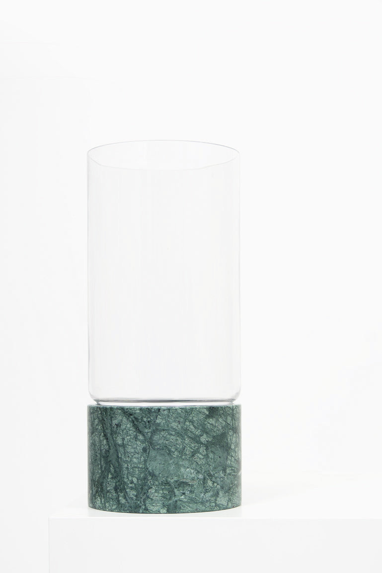 Empress Green Marble and Glass Vase - Black Sheep (White Light)