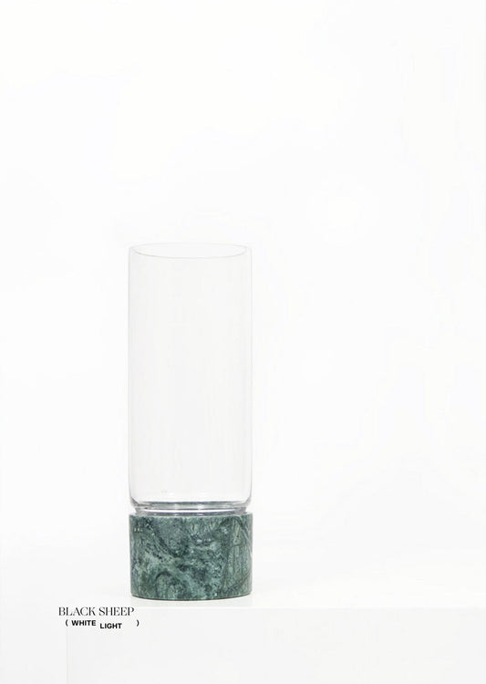 Empress Green Marble and Glass Vase - Black Sheep (White Light)
