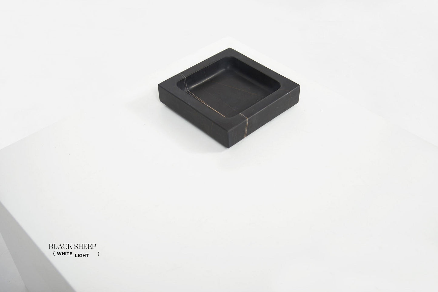 Lauren Black Marble Square Tray - Black Sheep (White Light)