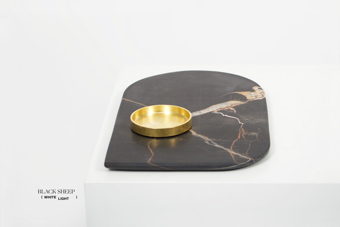 Lauren Black Marble Serving Tray - Black Sheep (White Light)