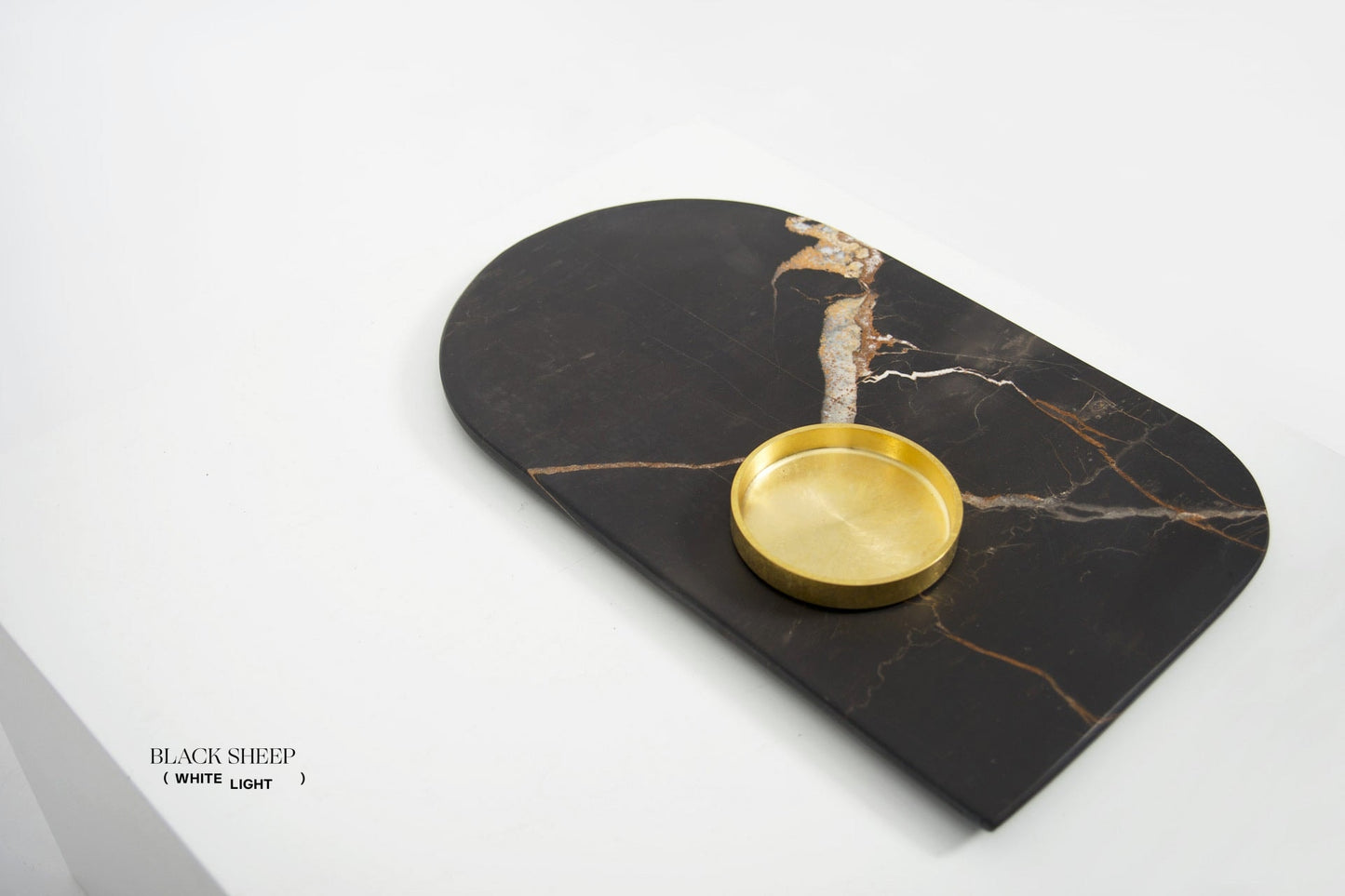 Lauren Black Marble Serving Tray - Black Sheep (White Light)