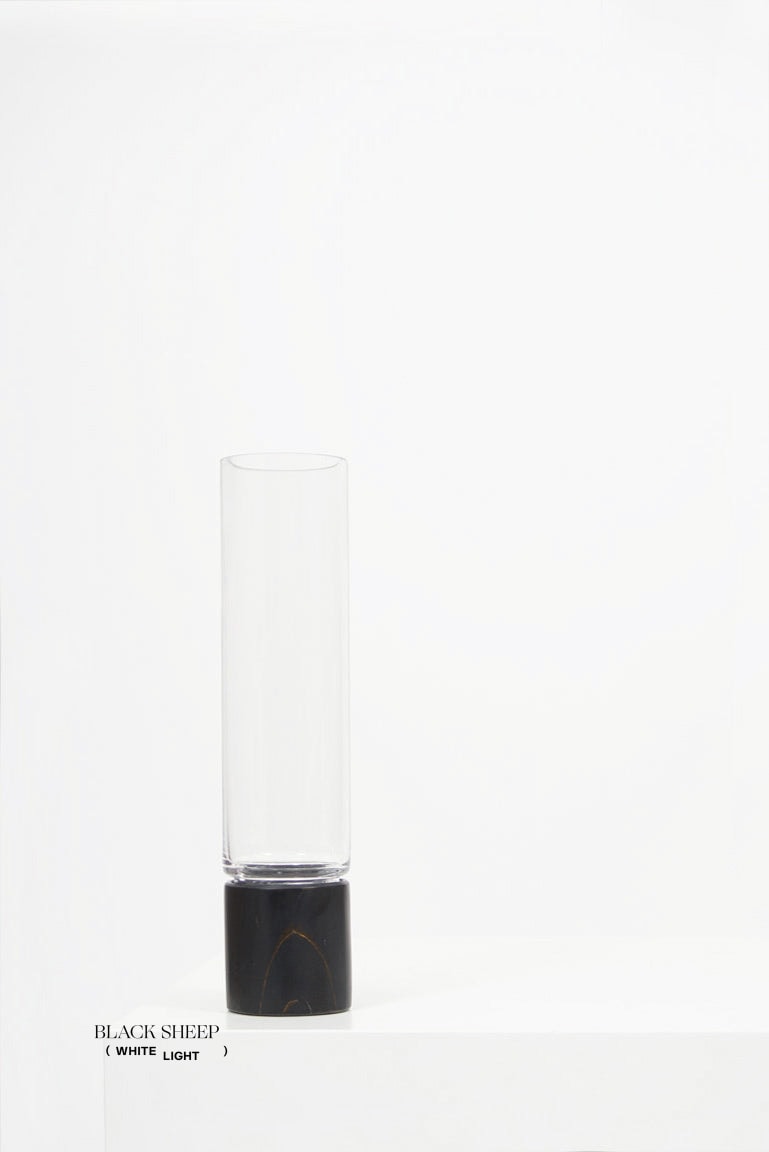 Lauren Black Marble and Glass Vase - Black Sheep (White Light)