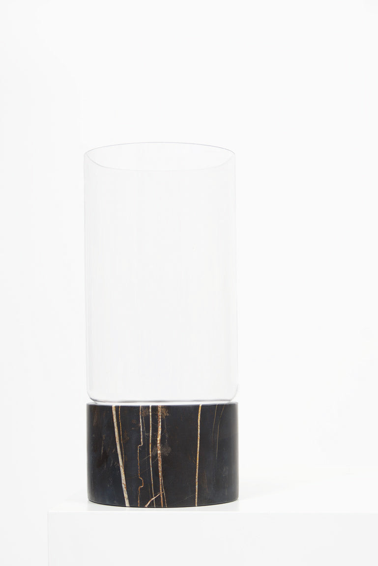 Lauren Black Marble and Glass Vase - Black Sheep (White Light)