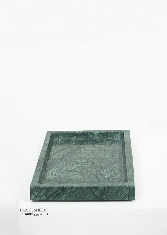 Empress Green Marble Large Rectangular Tray - Black Sheep (White Light)