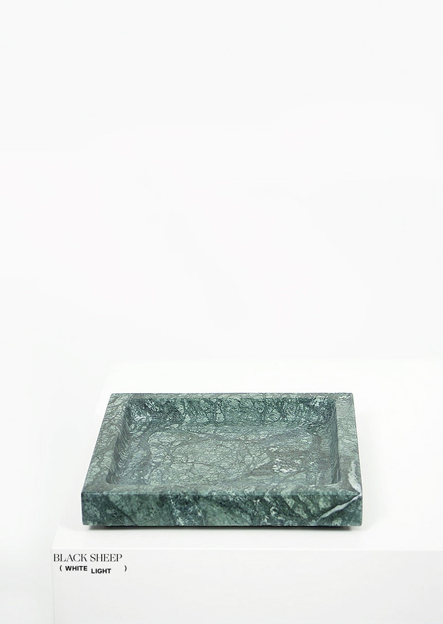 Empress Green Marble Square Tray - Black Sheep (White Light)