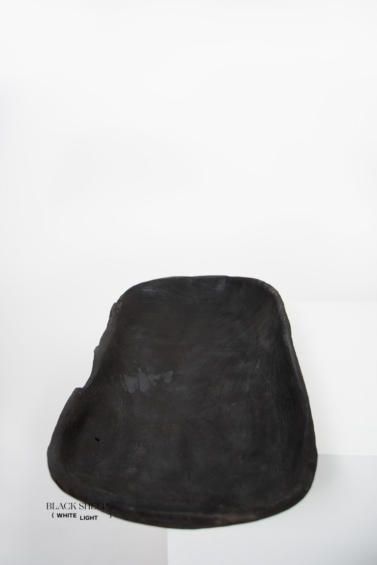 Burnt Teak Oval Vessel - Black Sheep (White Light)