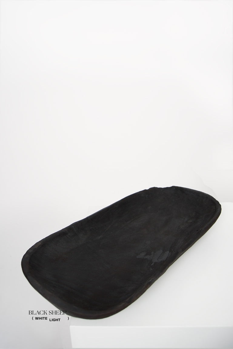 Burnt Teak Oval Vessel - Black Sheep (White Light)