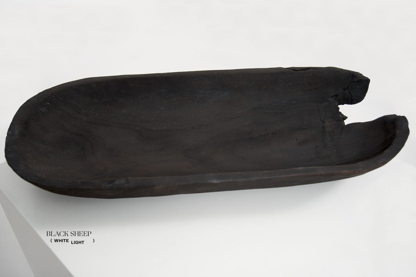 Burnt Teak Oval Vessel - Black Sheep (White Light)
