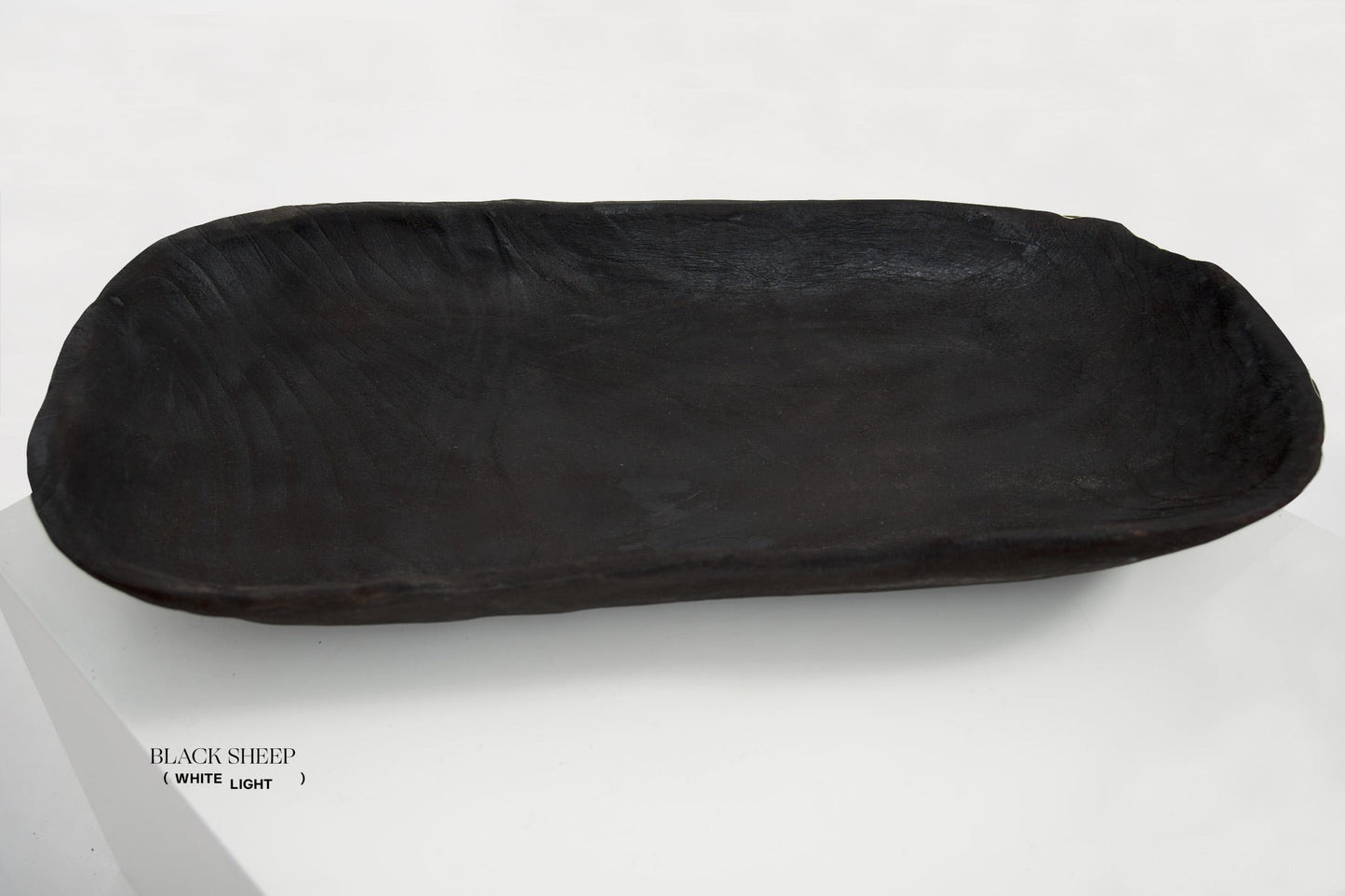 Burnt Teak Oval Vessel - Black Sheep (White Light)