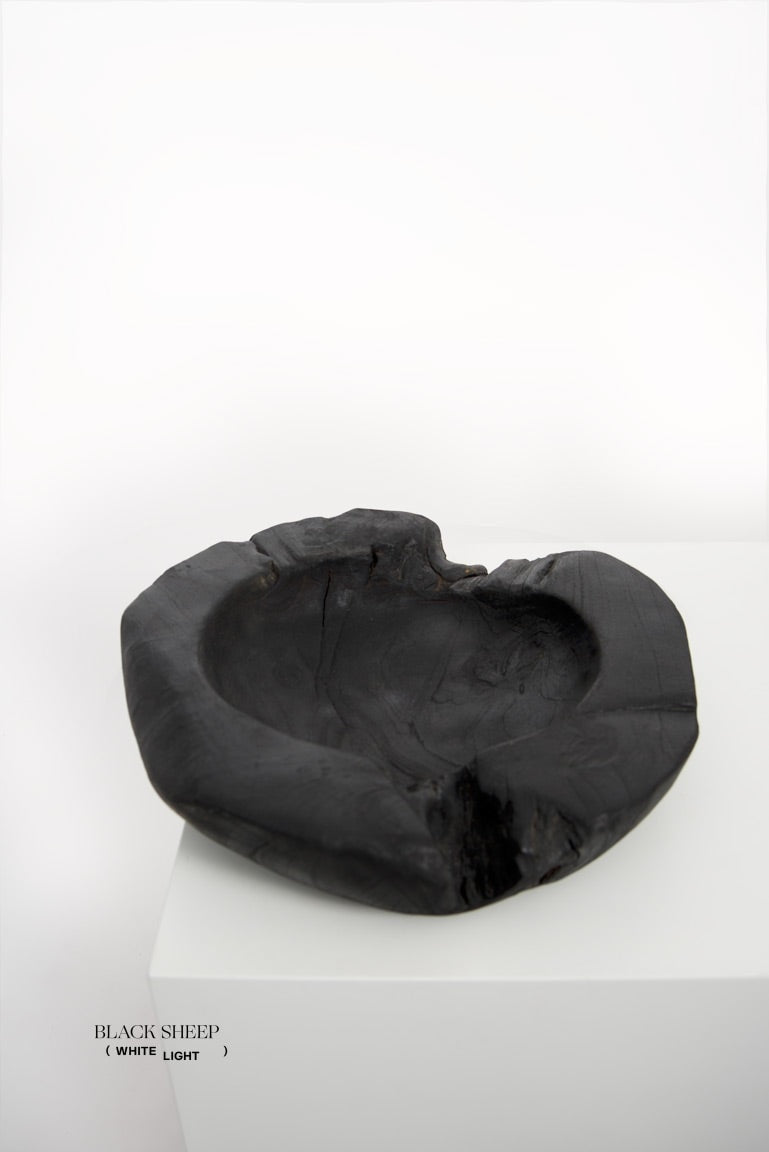 Burnt Teak Round Vessel - Black Sheep (White Light)