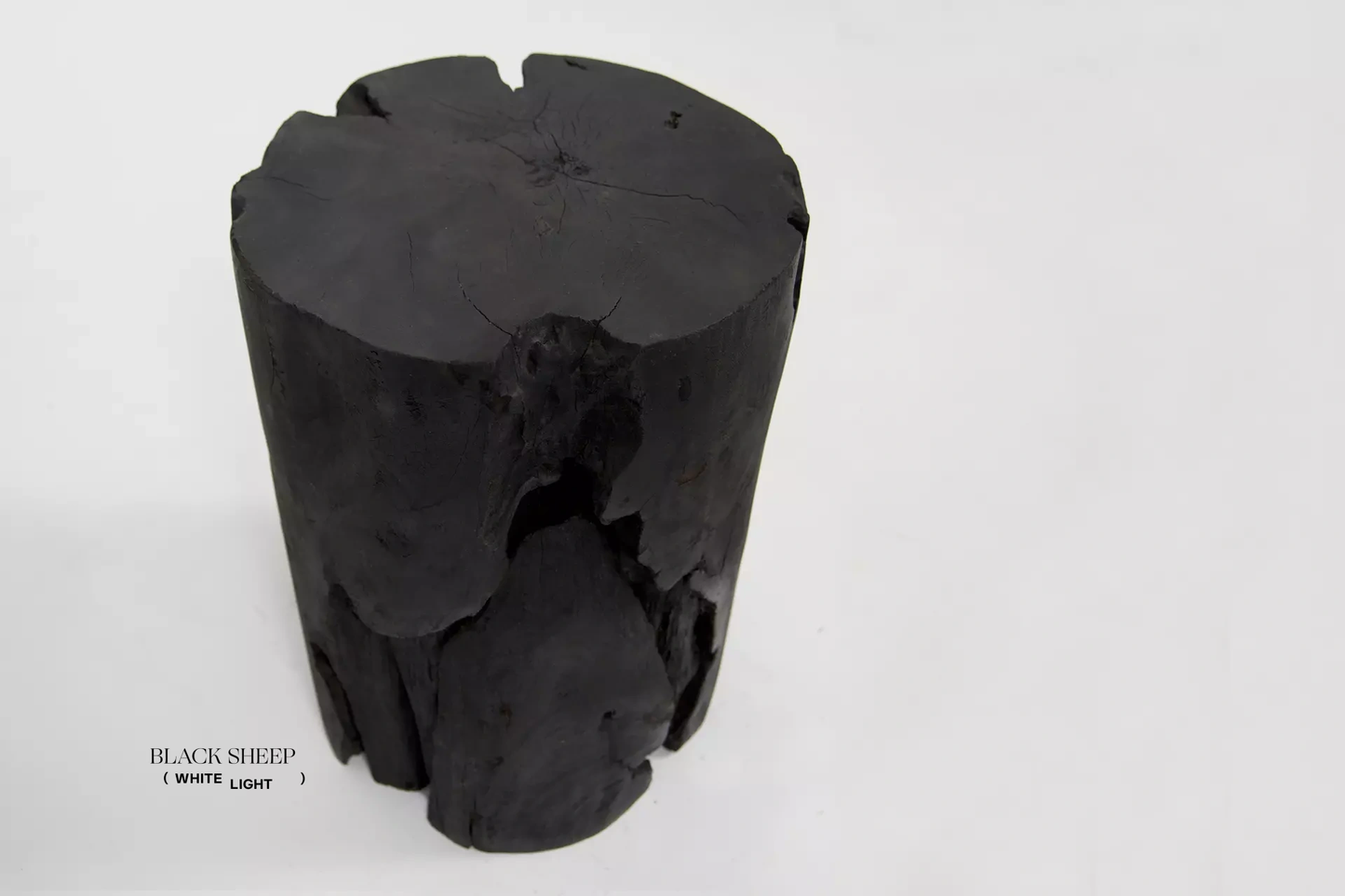 Burnt Teak Round Side Table - Black Sheep (White Light)